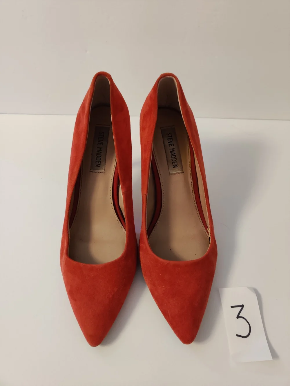Steve Madden Red Suede Pointed-Toe High Heels 8